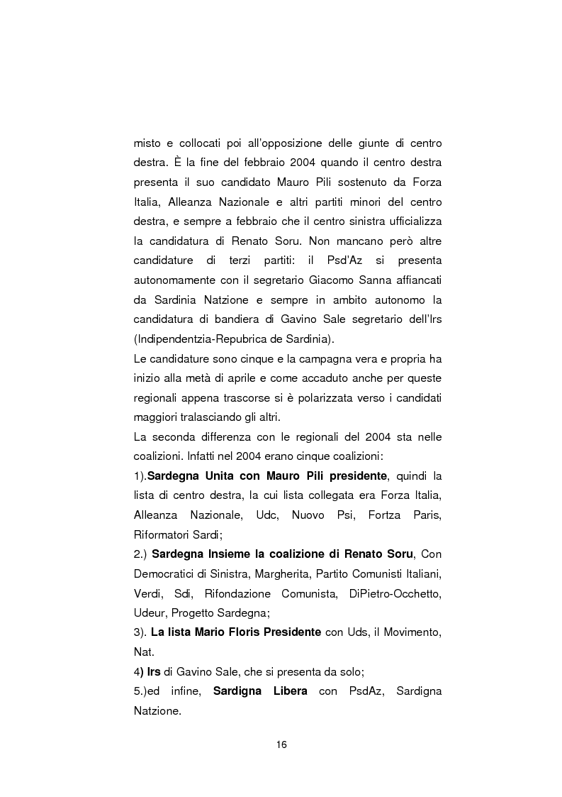 Anteprima della tesi: Regionali in Sardegna 2009: il diverso modo di propagandare dei vari partiti, Pagina 14