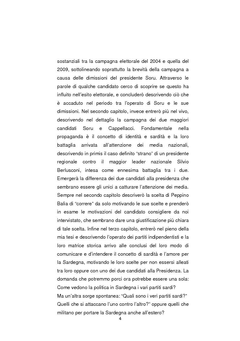 Anteprima della tesi: Regionali in Sardegna 2009: il diverso modo di propagandare dei vari partiti, Pagina 2