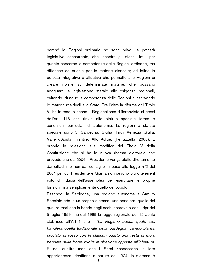 Anteprima della tesi: Regionali in Sardegna 2009: il diverso modo di propagandare dei vari partiti, Pagina 6