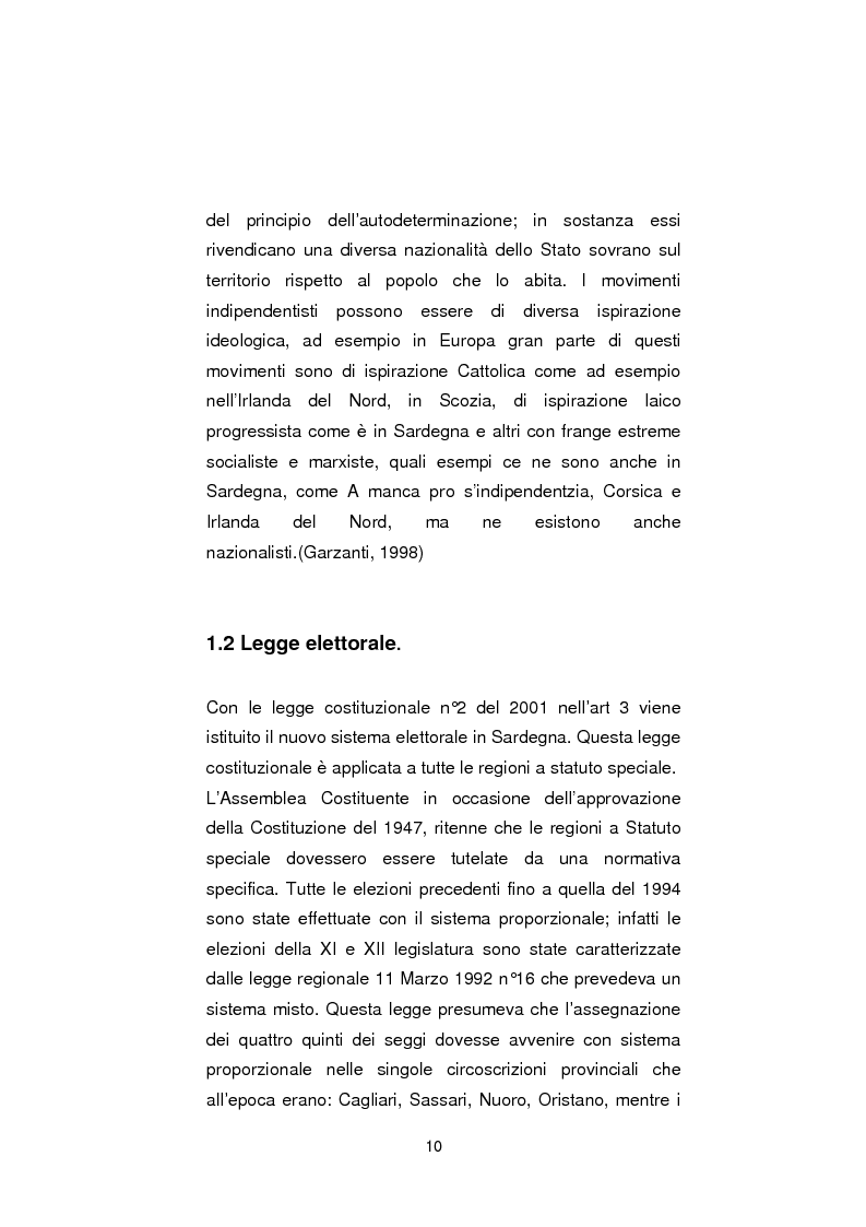 Anteprima della tesi: Regionali in Sardegna 2009: il diverso modo di propagandare dei vari partiti, Pagina 8