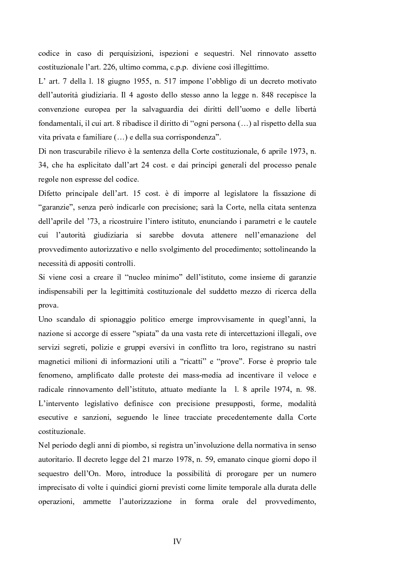 Anteprima della tesi: Le intercettazioni: prospettive di riforma 2009, Pagina 2