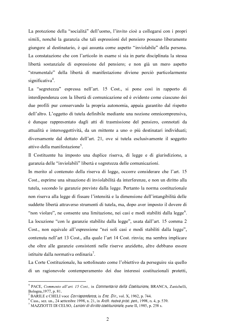 Anteprima della tesi: Le intercettazioni: prospettive di riforma 2009, Pagina 6