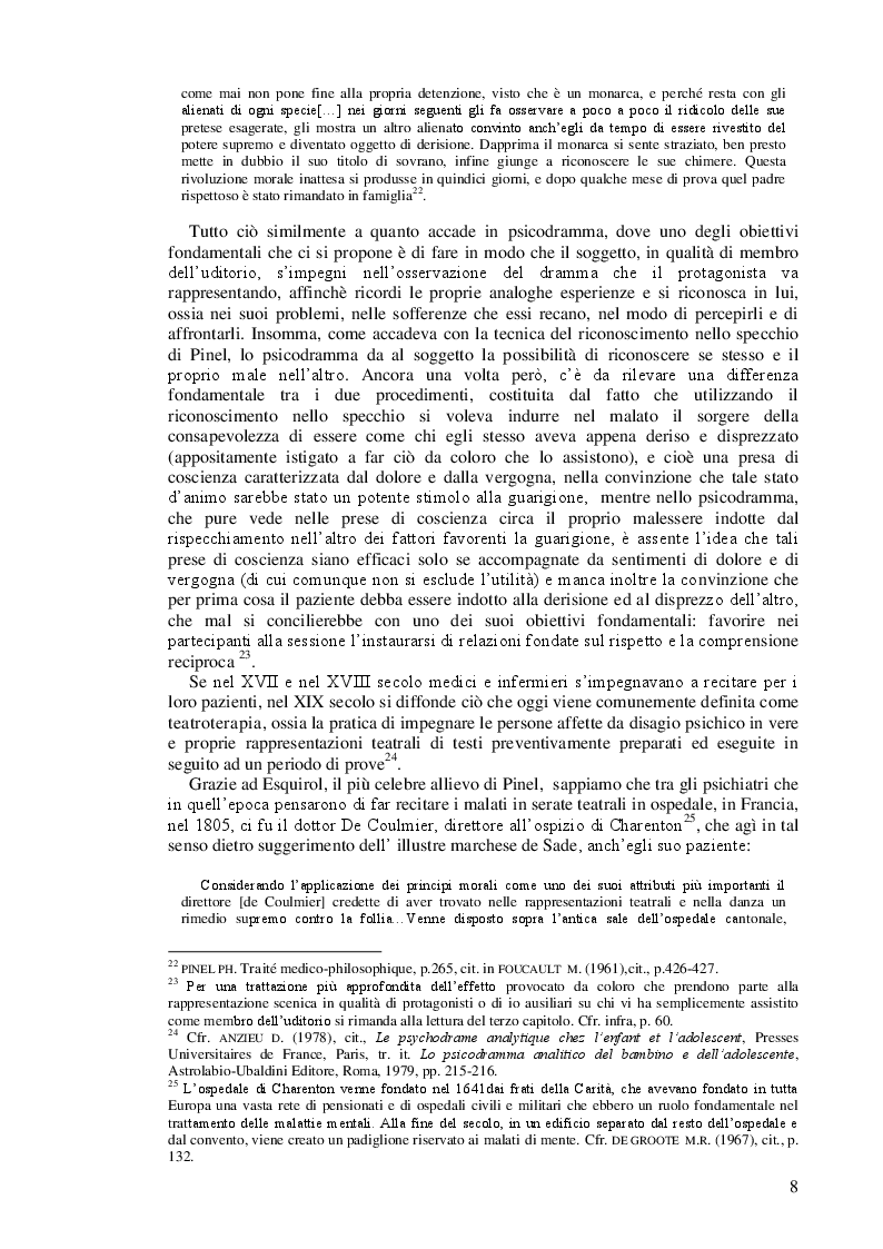 Anteprima della tesi: Lo psicodramma classico: esercizio di creatività e di incontro con l'altro per la crescita personale, Pagina 8