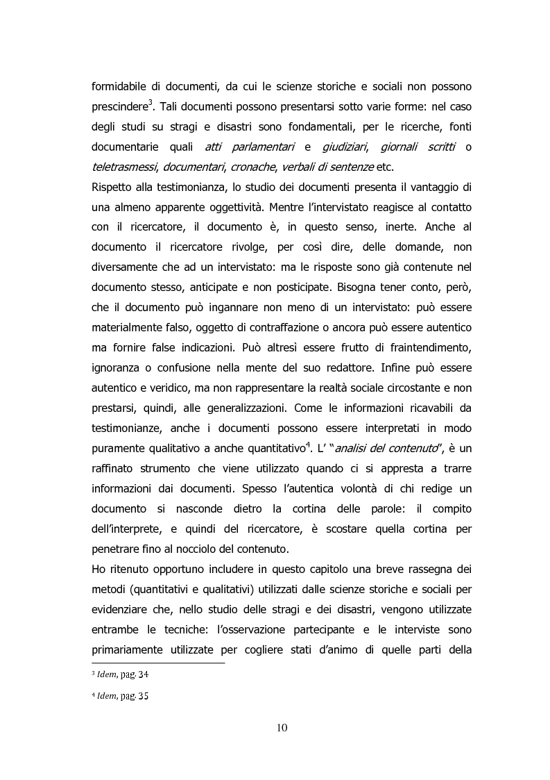 Anteprima della tesi: Analisi storico-sociologica-giornalistica delle stragi e dei disastri (i casi italiani del 1980: Ustica, Bologna, Irpinia), Pagina 10