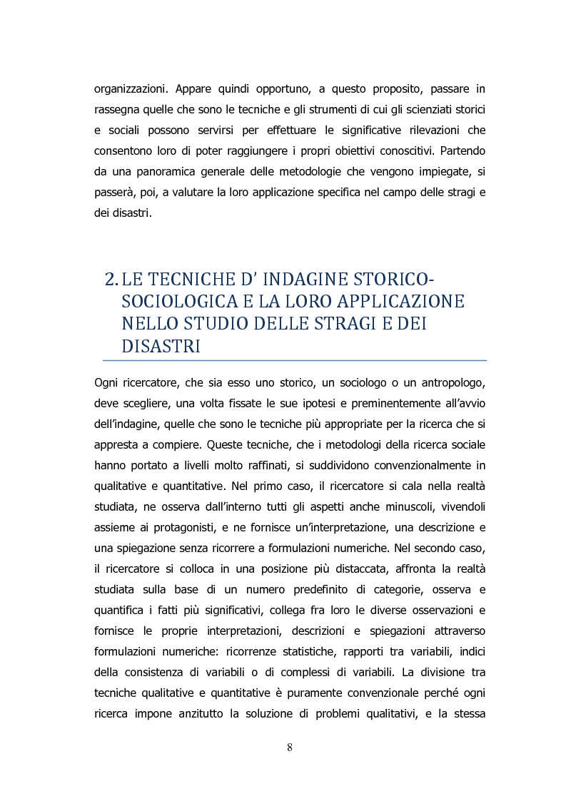 Anteprima della tesi: Analisi storico-sociologica-giornalistica delle stragi e dei disastri (i casi italiani del 1980: Ustica, Bologna, Irpinia), Pagina 8