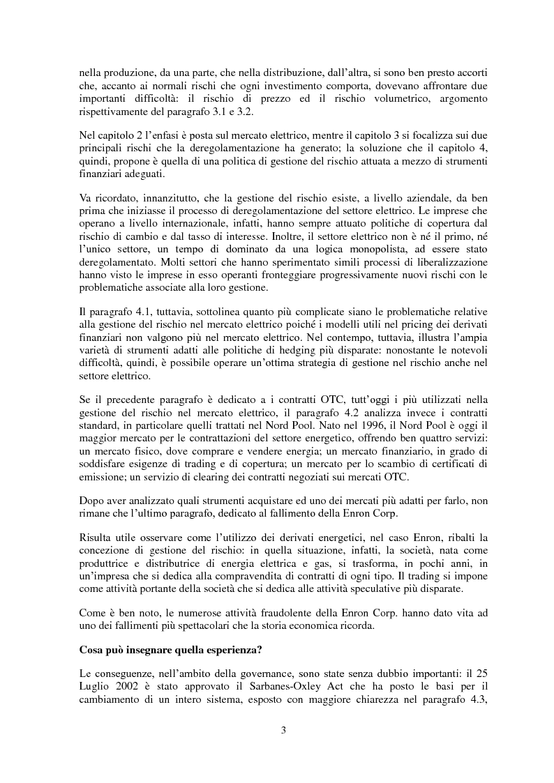 Anteprima della tesi: La gestione del rischio nel mercato elettrico, Pagina 2