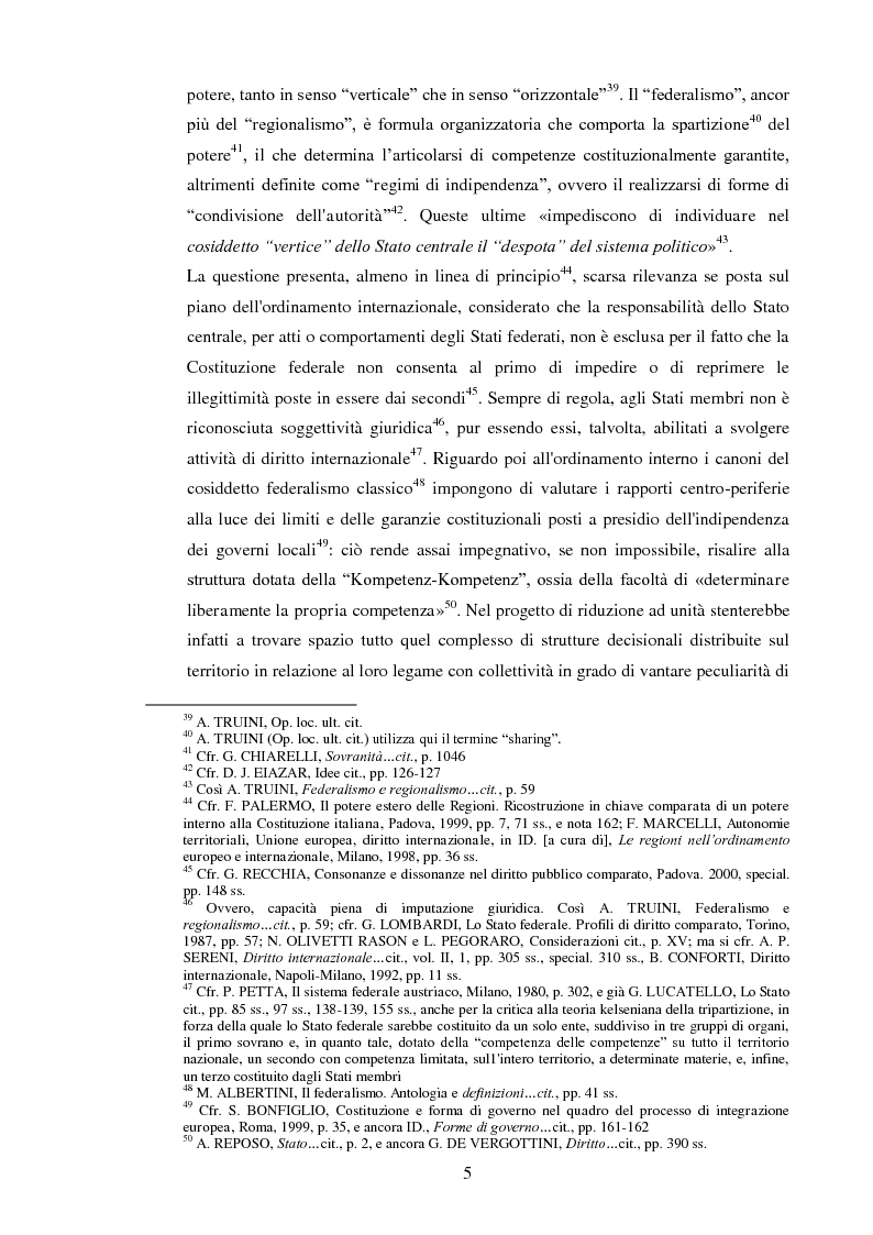 Anteprima della tesi: Regionalismo e federalismo in Italia e in Germania. Due modelli a confronto e profili di cooperazione transfrontaliera., Pagina 5