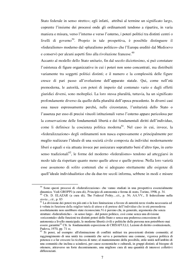 Anteprima della tesi: Regionalismo e federalismo in Italia e in Germania. Due modelli a confronto e profili di cooperazione transfrontaliera., Pagina 7