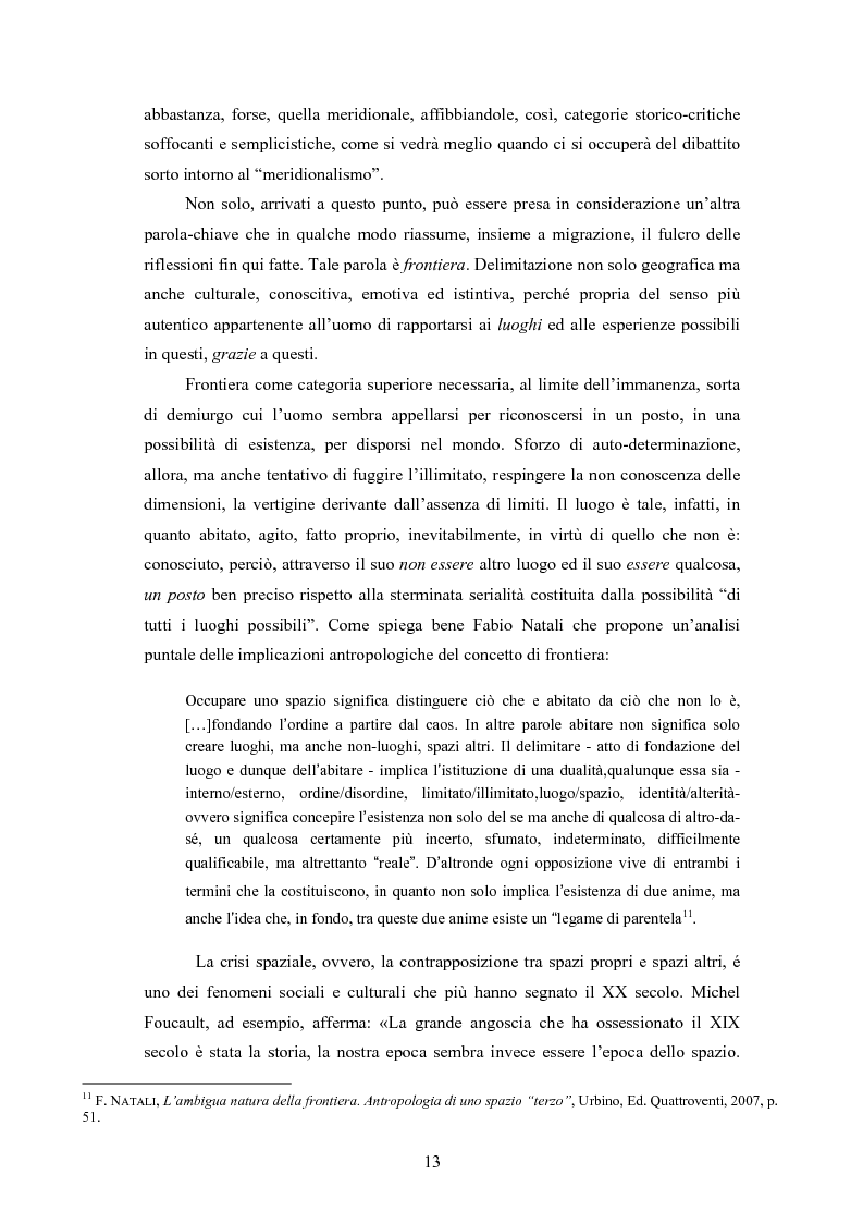 Anteprima della tesi: Come muore la nostalgia. Paradigmi conoscitivi, sofferenze d'identità ed istanze sociali di ''malati d'emigrazione'' nei racconti di Corrado Alvaro, Saverio Strati e Carmine Abate., Pagina 11