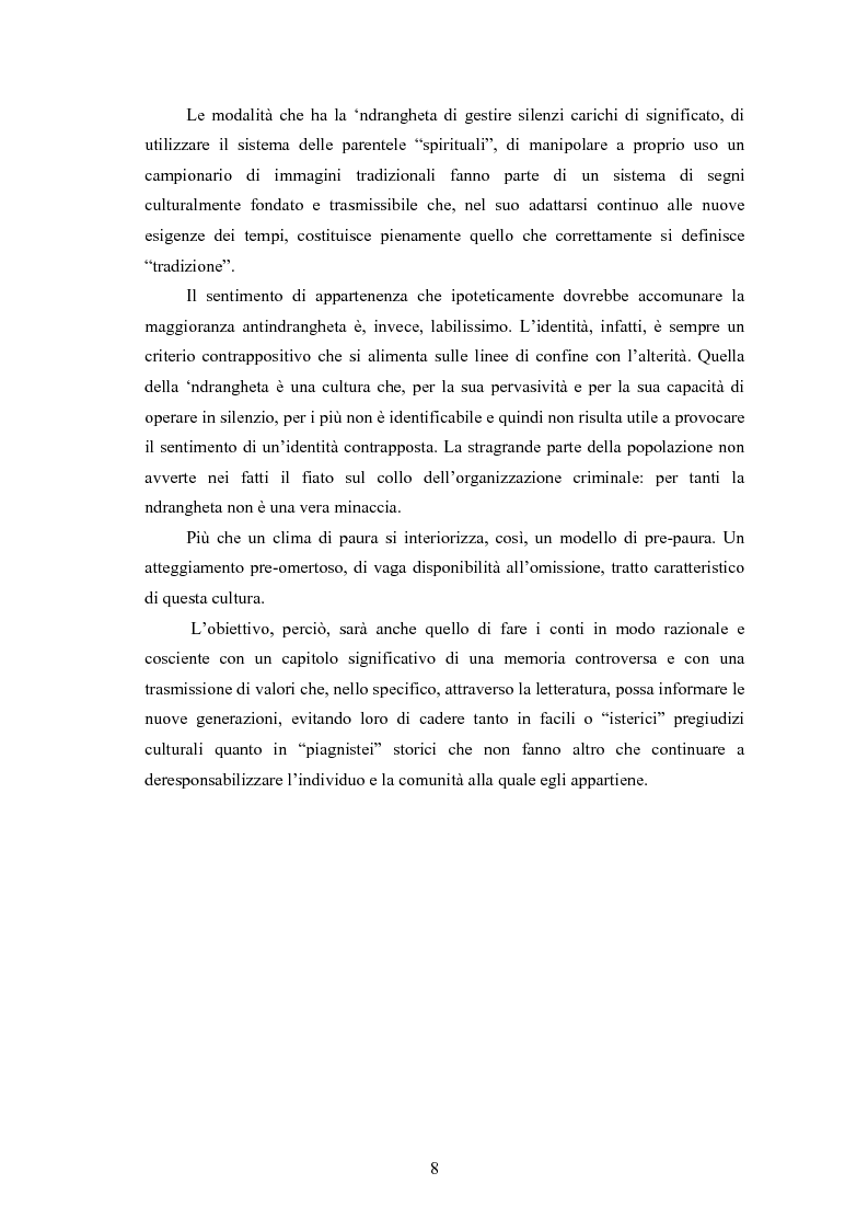 Anteprima della tesi: Come muore la nostalgia. Paradigmi conoscitivi, sofferenze d'identità ed istanze sociali di ''malati d'emigrazione'' nei racconti di Corrado Alvaro, Saverio Strati e Carmine Abate., Pagina 6