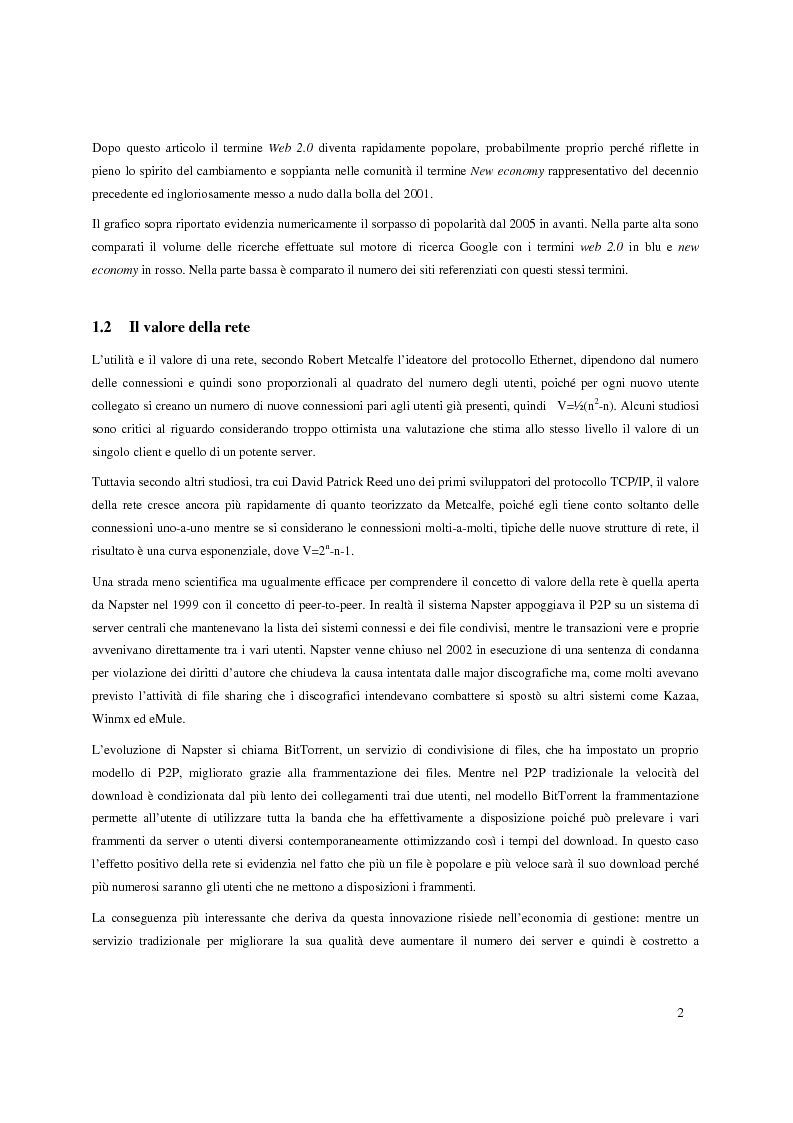 Anteprima della tesi: Web 2.0: caratteristiche e potenzialità, Pagina 2