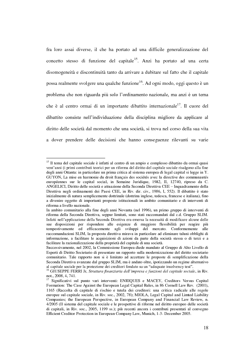 Anteprima della tesi: La riduzione del capitale sociale nella società per azioni , Pagina 10