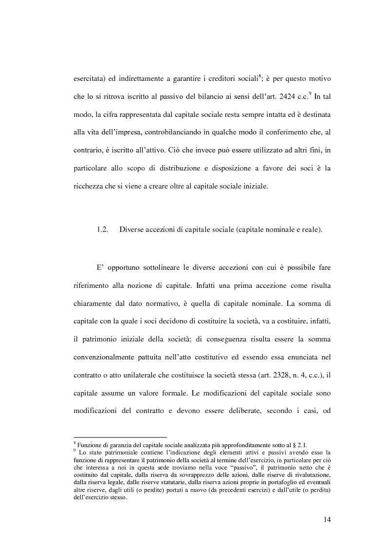 Anteprima della tesi: La riduzione del capitale sociale nella società per azioni , Pagina 6