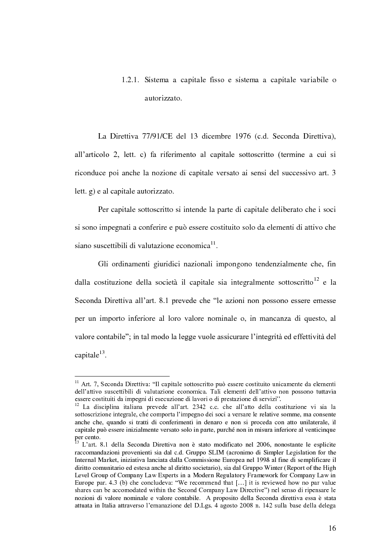 Anteprima della tesi: La riduzione del capitale sociale nella società per azioni , Pagina 8