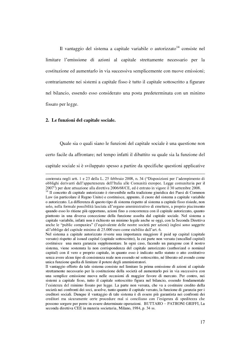 Anteprima della tesi: La riduzione del capitale sociale nella società per azioni , Pagina 9