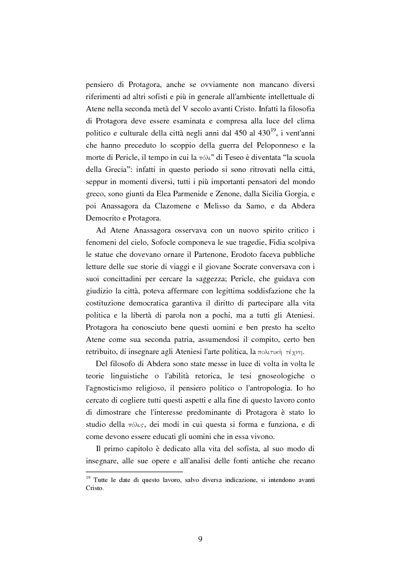 Anteprima della tesi: Il filosofo della polis. Democrazia e giustizia nel pensiero di Protagora., Pagina 7