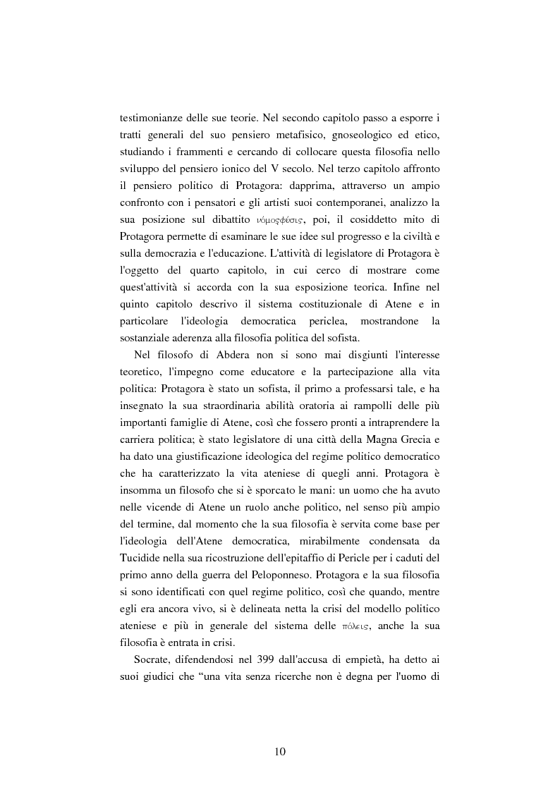 Anteprima della tesi: Il filosofo della polis. Democrazia e giustizia nel pensiero di Protagora., Pagina 8