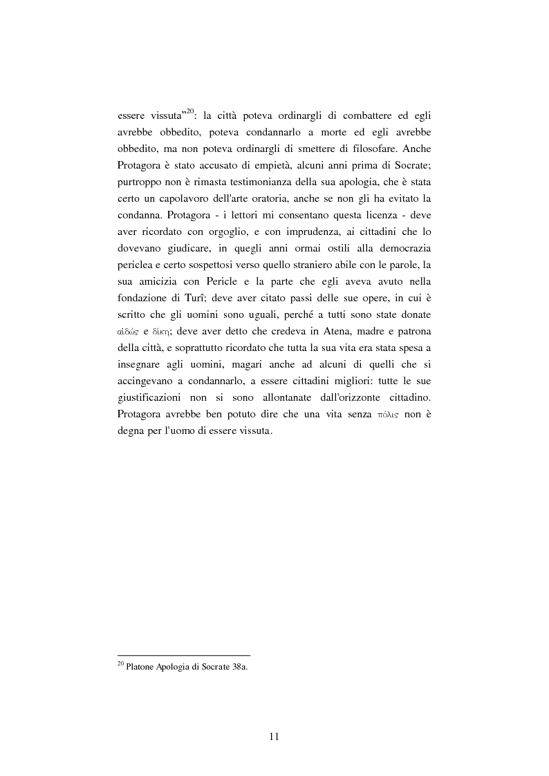 Anteprima della tesi: Il filosofo della polis. Democrazia e giustizia nel pensiero di Protagora., Pagina 9