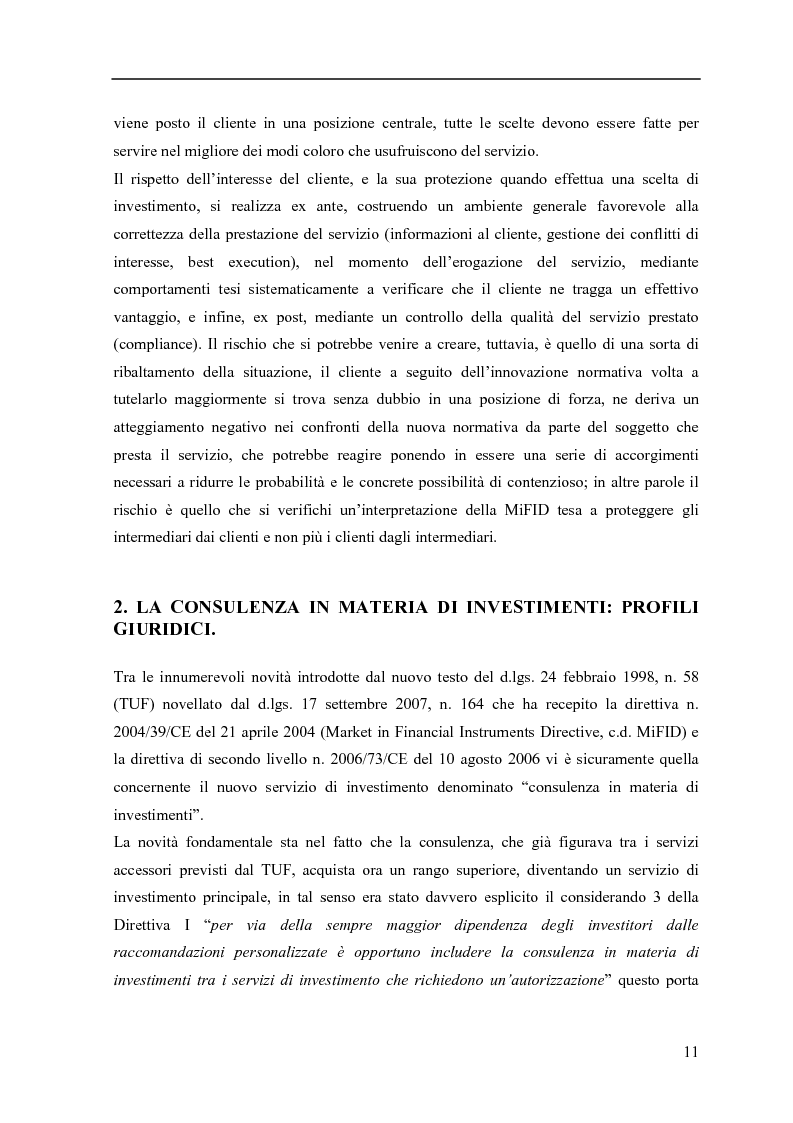 Anteprima della tesi: La consulenza finanziaria fee only, Pagina 10