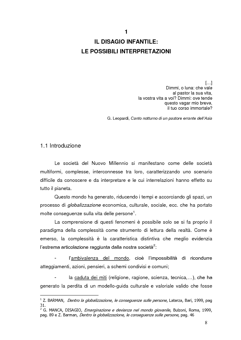 Anteprima della tesi: Bambini in cammino: erranza educativa e disagio in comunità per minori, Pagina 4