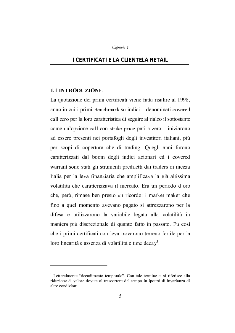 Anteprima della tesi: I derivati per la clientela retail: gli Outperformance Certificates di Sal. Oppenheim, Pagina 5