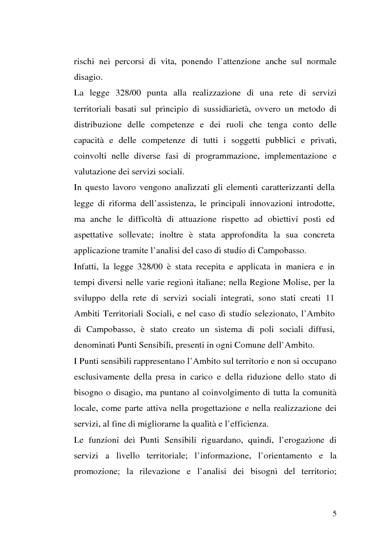 Anteprima della tesi: L'attuazione della 328/00: il caso di Campobasso, Pagina 2