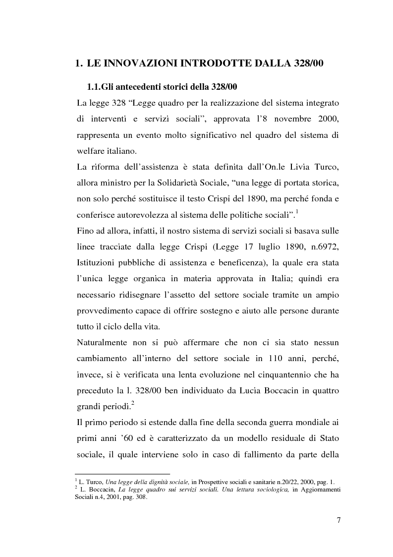 Anteprima della tesi: L'attuazione della 328/00: il caso di Campobasso, Pagina 4