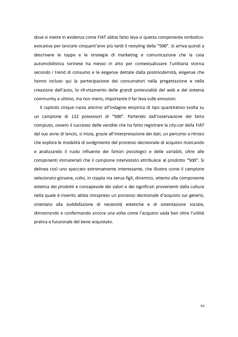 Anteprima della tesi: Modelli di Consumer Behavior per la determinazione dei fattori critici di successo nell'industria automobilistica: il caso Fiat 500, Pagina 4