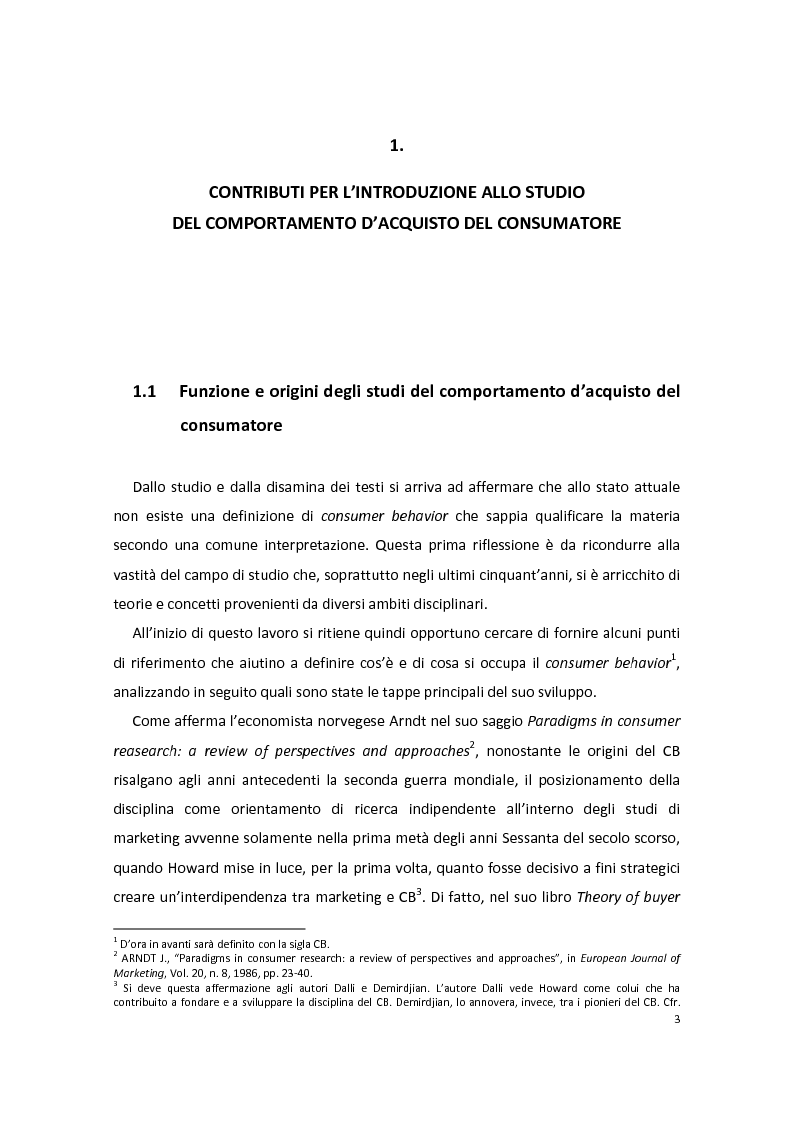 Anteprima della tesi: Modelli di Consumer Behavior per la determinazione dei fattori critici di successo nell'industria automobilistica: il caso Fiat 500, Pagina 7