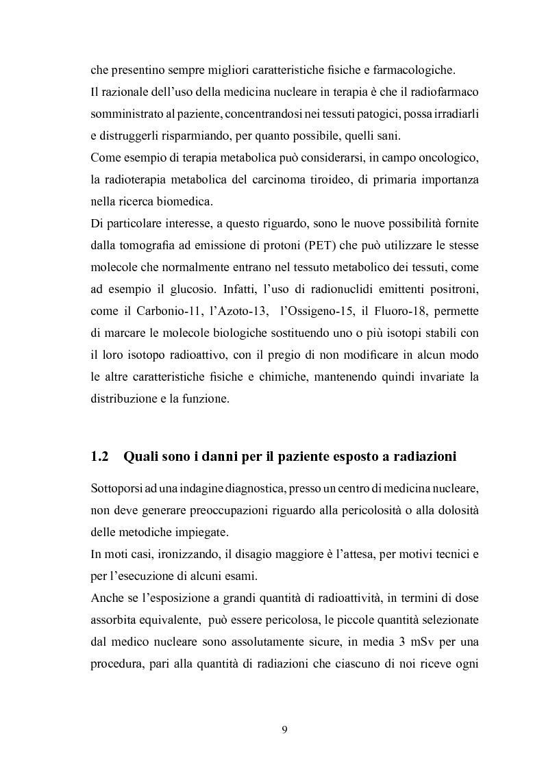 Anteprima della tesi: Gestione della sicurezza nei reparti di diagnostica di medicina nucleare con sorgenti radioattive non sigillate, Pagina 7