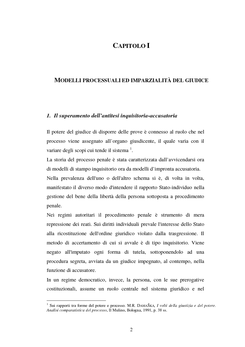 Anteprima della tesi: I poteri probatori del giudice, Pagina 2