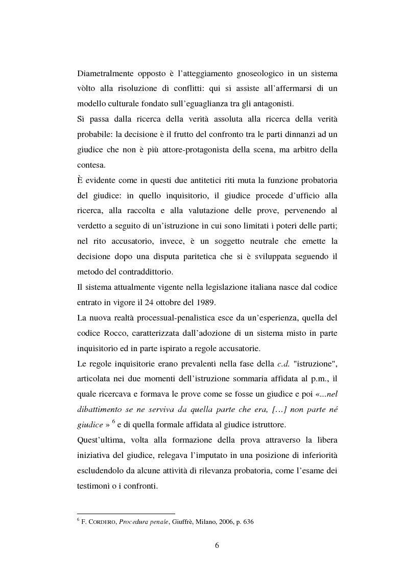 Anteprima della tesi: I poteri probatori del giudice, Pagina 6