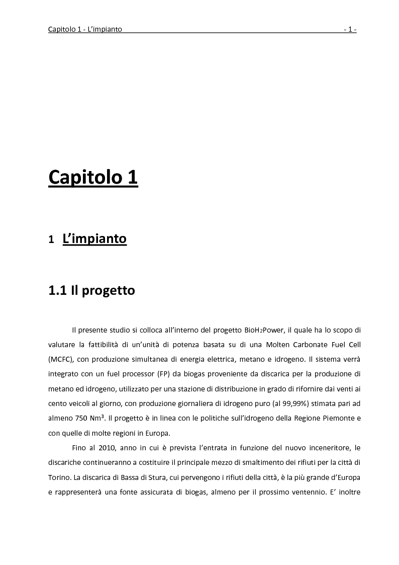 Anteprima della tesi: Ottimizzazione dei recuperi termici in un impianto con cella a combustibile a carbonati fusi tramite la tecnica della pinch analysis, Pagina 2