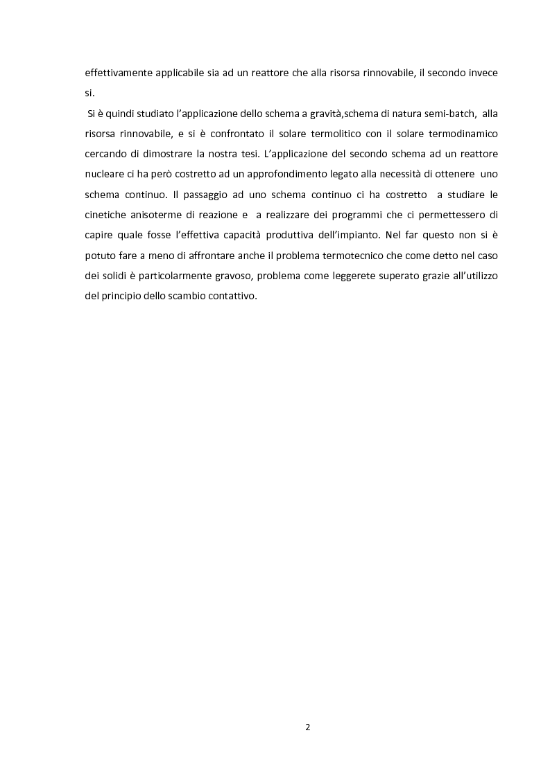Anteprima della tesi: Ingegnerizzazione di uno nuovo ciclo di scissione termochimica dell'acqua, Pagina 2