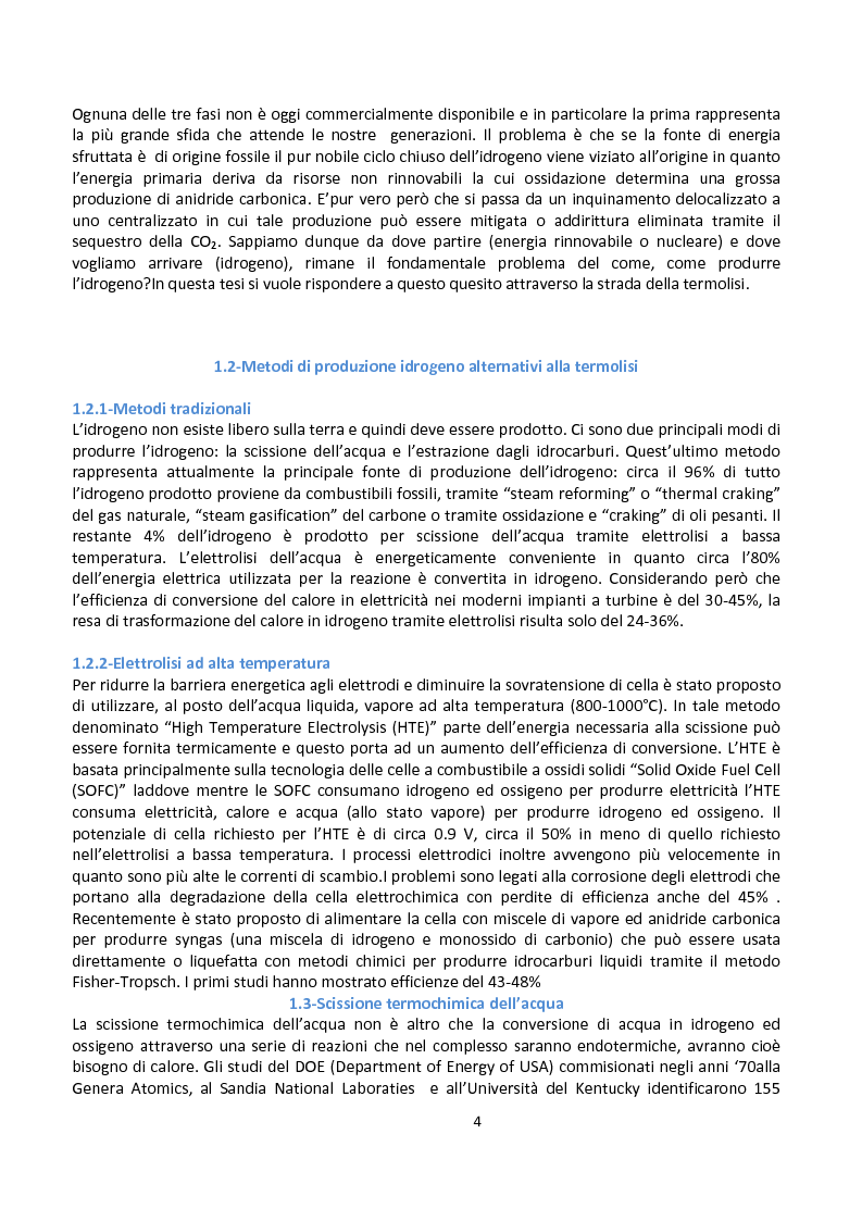 Anteprima della tesi: Ingegnerizzazione di uno nuovo ciclo di scissione termochimica dell'acqua, Pagina 4