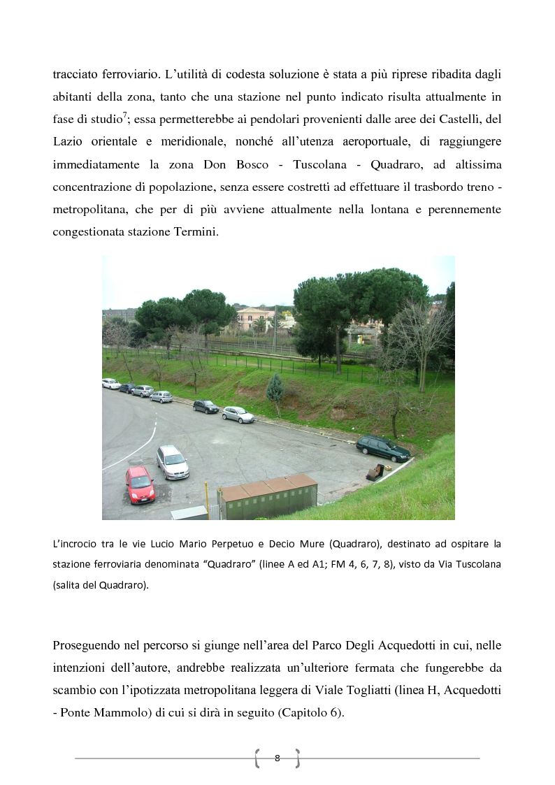 Anteprima della tesi: Progetto per un nuovo sistema di trasporto pubblico nel settore sud-orientale della città di Roma, Pagina 6