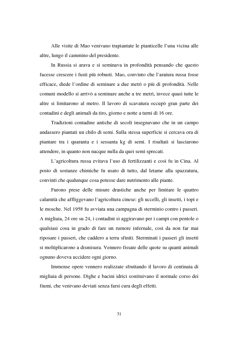 Estratto dalla tesi: Dal “Grande Balzo in avanti” alla Grande carestia: 1958-1962 storia di un disastro annunciato