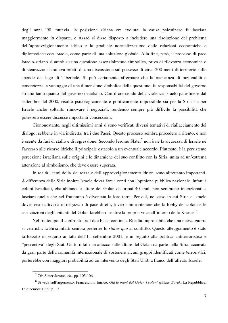 Anteprima della tesi: Le alture del Golan nel confronto tra Siria e Israele, Pagina 4