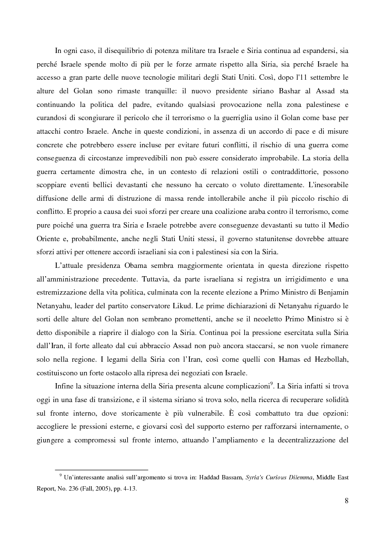 Anteprima della tesi: Le alture del Golan nel confronto tra Siria e Israele, Pagina 5