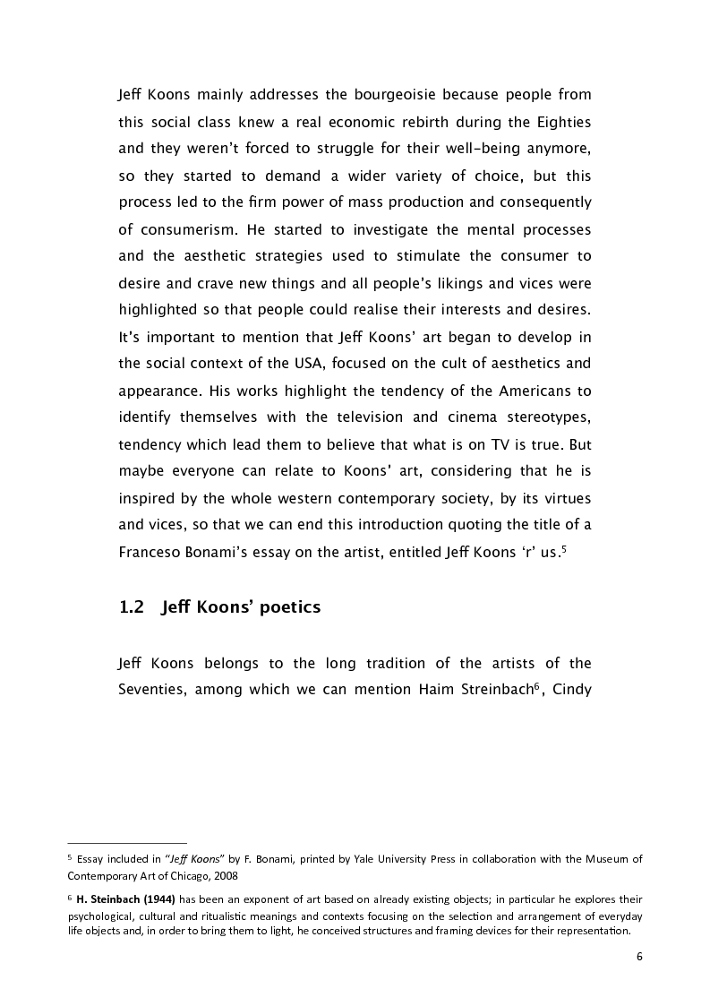 Anteprima della tesi: Jeff Koons and the use of American English, Pagina 5