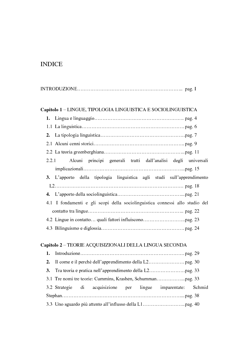 Indice della tesi: Didattica ludica dell'italiano alle elementari: il sistema nominale, Pagina 1