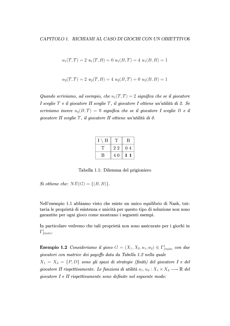 Anteprima della tesi: Giochi non cooperativi con più obiettivi, Pagina 11