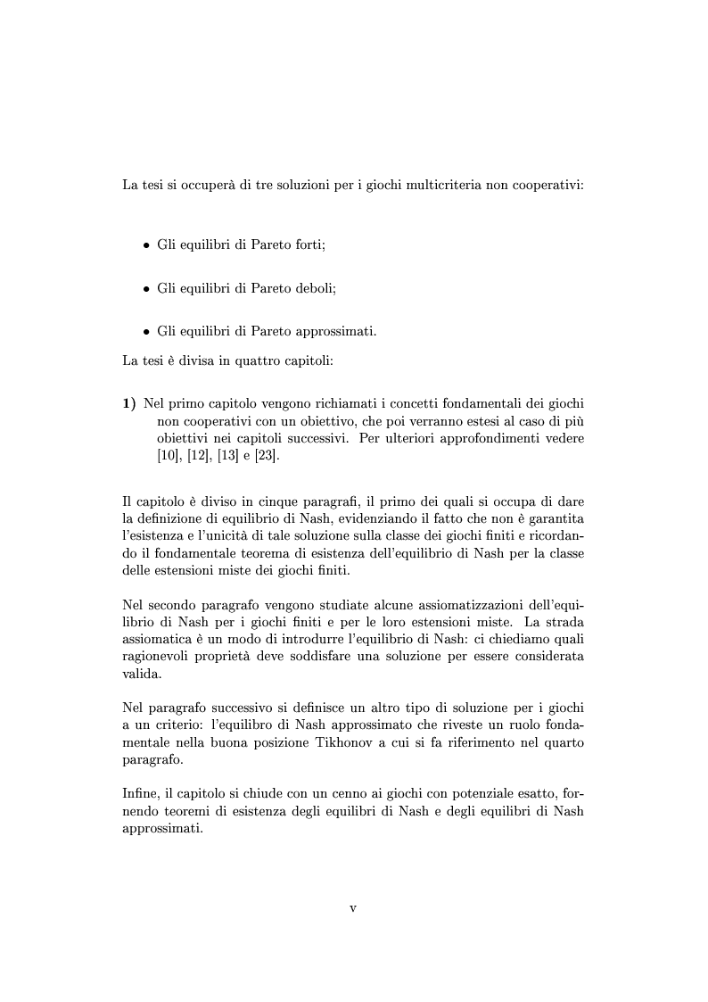 Anteprima della tesi: Giochi non cooperativi con più obiettivi, Pagina 3