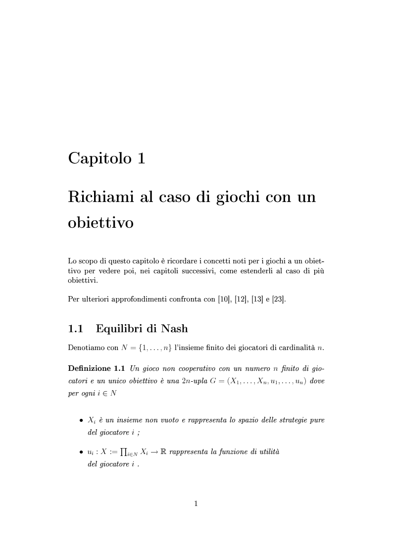 Anteprima della tesi: Giochi non cooperativi con più obiettivi, Pagina 6