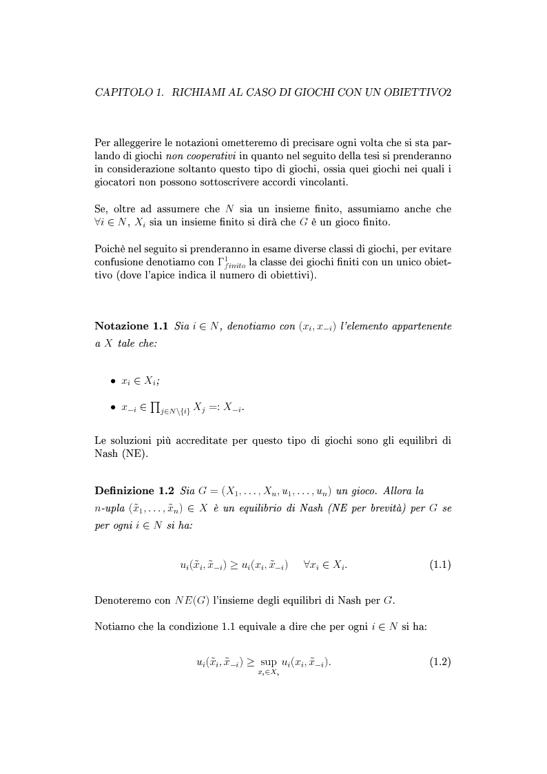 Anteprima della tesi: Giochi non cooperativi con più obiettivi, Pagina 7
