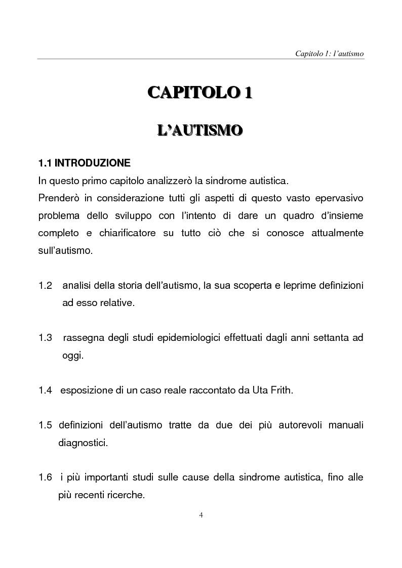 Anteprima della tesi: Fratelli sani di bambini autistici: possibili indicatori di rischio di evoluzione socio-psicologica, Pagina 4