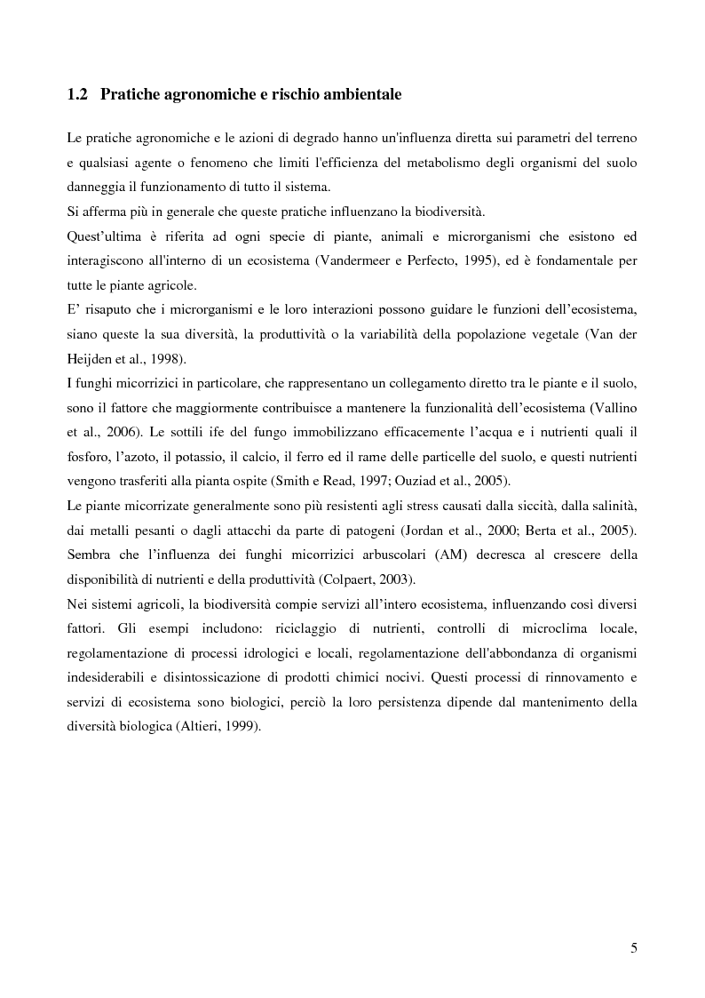Anteprima della tesi: Analisi di genotossicità di suoli agricoli in colture biologiche e convenzionali di pomodoro, Pagina 5