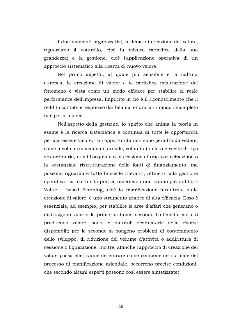 Anteprima della tesi: Acquisizioni aziendali e processi di creazione/distruzione di valore. Il caso Pirelli - Telecom Italia., Pagina 10