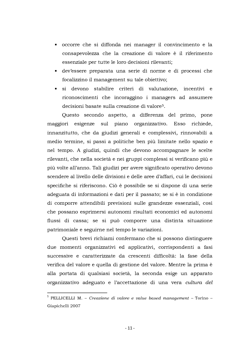 Anteprima della tesi: Acquisizioni aziendali e processi di creazione/distruzione di valore. Il caso Pirelli - Telecom Italia., Pagina 11