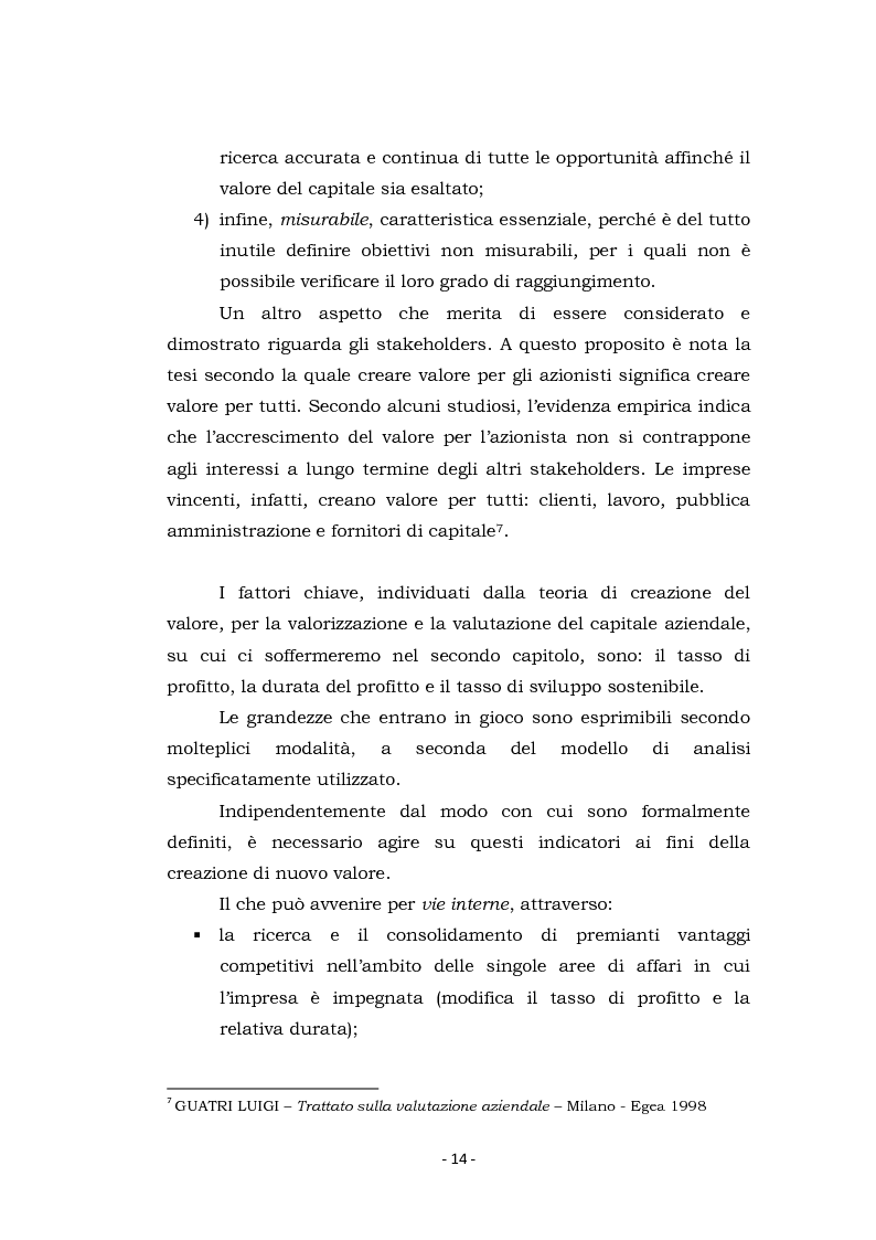 Anteprima della tesi: Acquisizioni aziendali e processi di creazione/distruzione di valore. Il caso Pirelli - Telecom Italia., Pagina 14